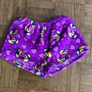 Fuzzy sleep shorts for girls